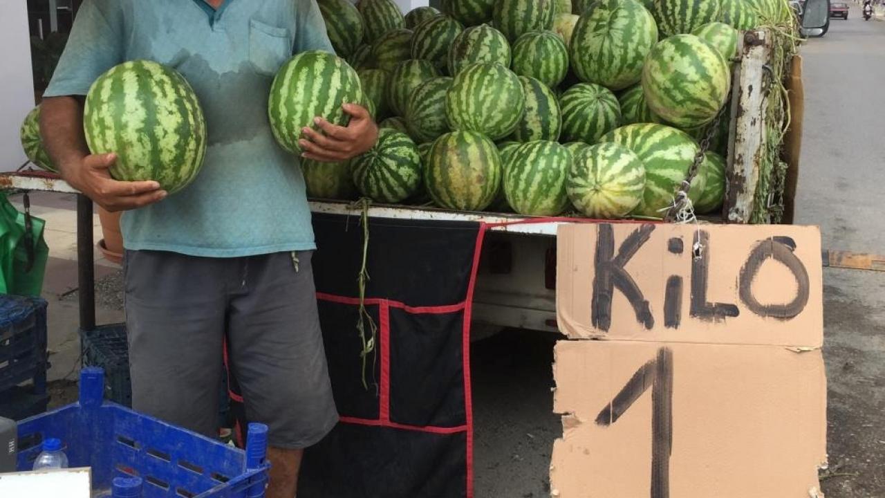 Karpuzun fiyatı 1 buçuk liraya düştü