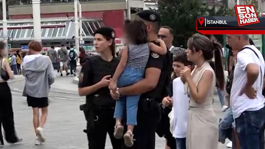 Taksim Meydanı’nda kaybolan İranlı çocuğa çevik kuvvet takımları sahip çıktı